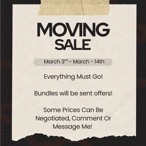 MOVING SALE ANNOUNCEMENT